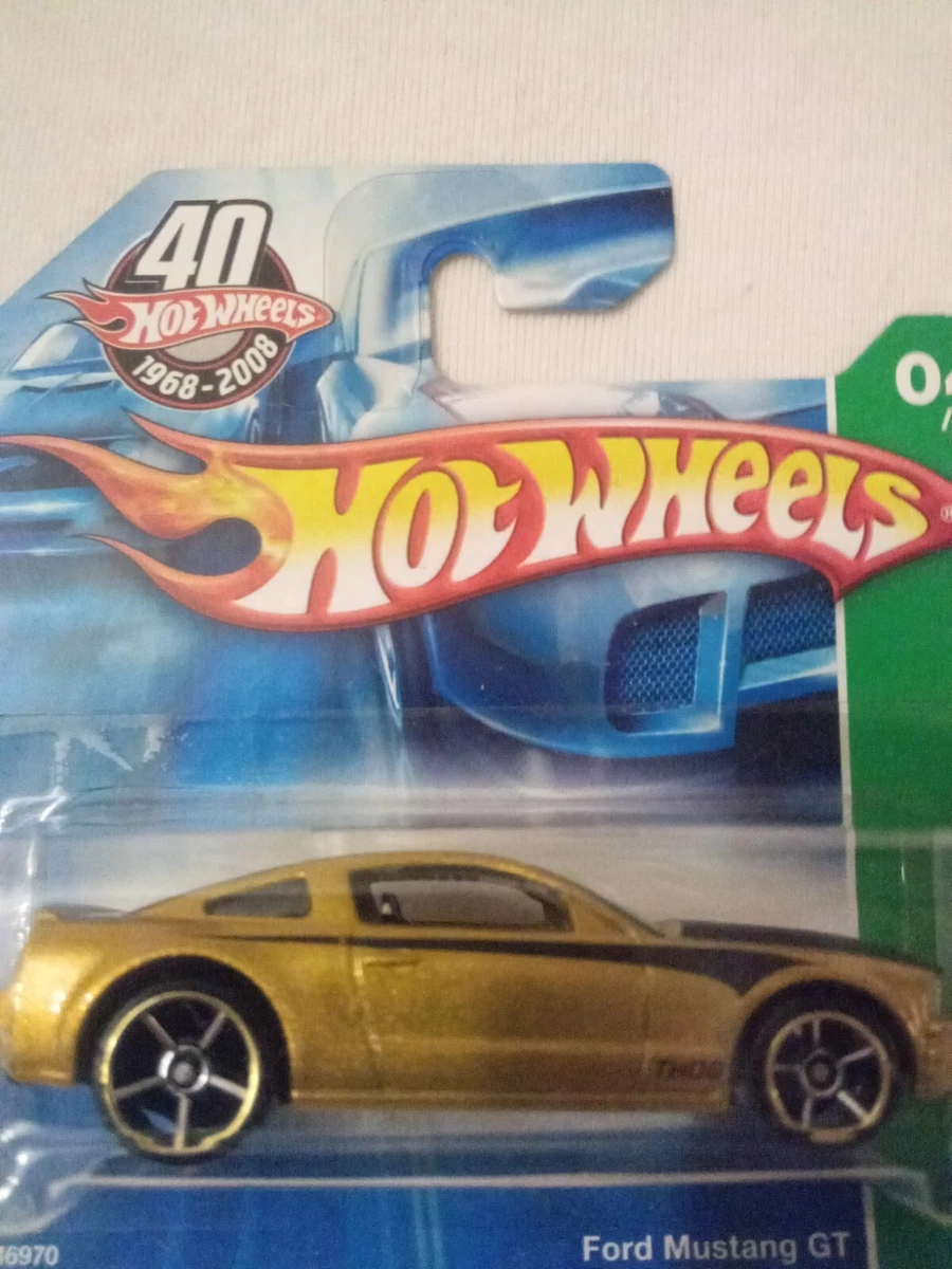 Hot Wheels Treasure Hunt 92 Ford Mustang - T-Hunt 2012 Short Card (Yellow Stripes)