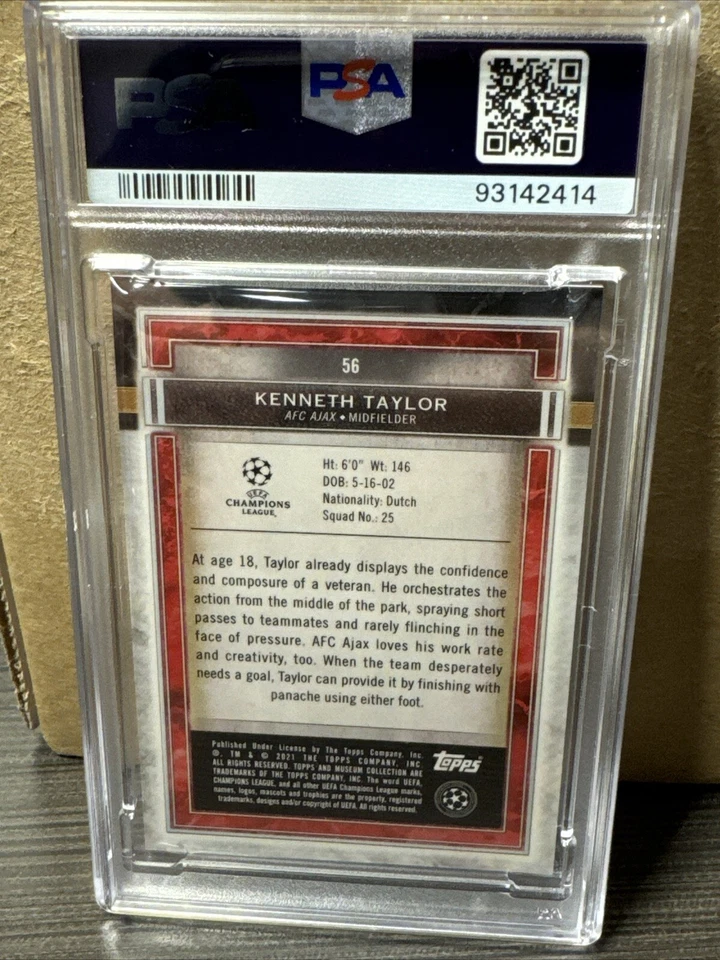 2020 Topps Museum UCL Kenneth Taylor Rookie RC Ruby /25 PSA 10 - Image 3 of 3