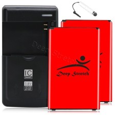 Long Life 2x 2970mAh Battery Heavy-Duty Charger Stylus f LG Premier LTE L61AL