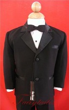GINO Boy Black Usher Tuxedo Suit Size From Baby to Teen
