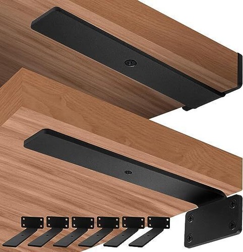 6Pcs 6/8 inch Floating Wall Shelf Brackets Heavy Duty Industrial Wall Shelves AU - Picture 8 of 12