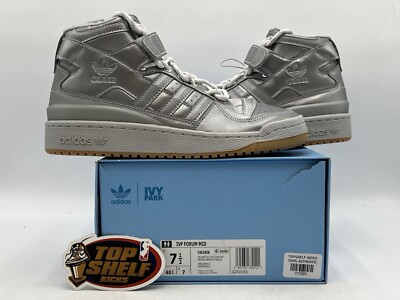 New Adidas Forum Mid Ivy Park Icy Park Silver 2021 Size 7.5 Authentic Rare High 