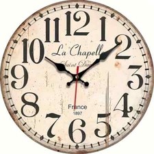 Classic French Inspired La Chapelle - Stressed Black to Cream  - 30cm Clock