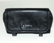 Sephora Trifold "Leather" Trifold Mesh Pouch Brush Organizer Travel Make Up Bag