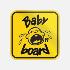 Baby On Board Crying Vinyl Sticker Decal