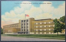 Indiana State Board of Health Indianapolis Vintage View Linen Postcard Unposted