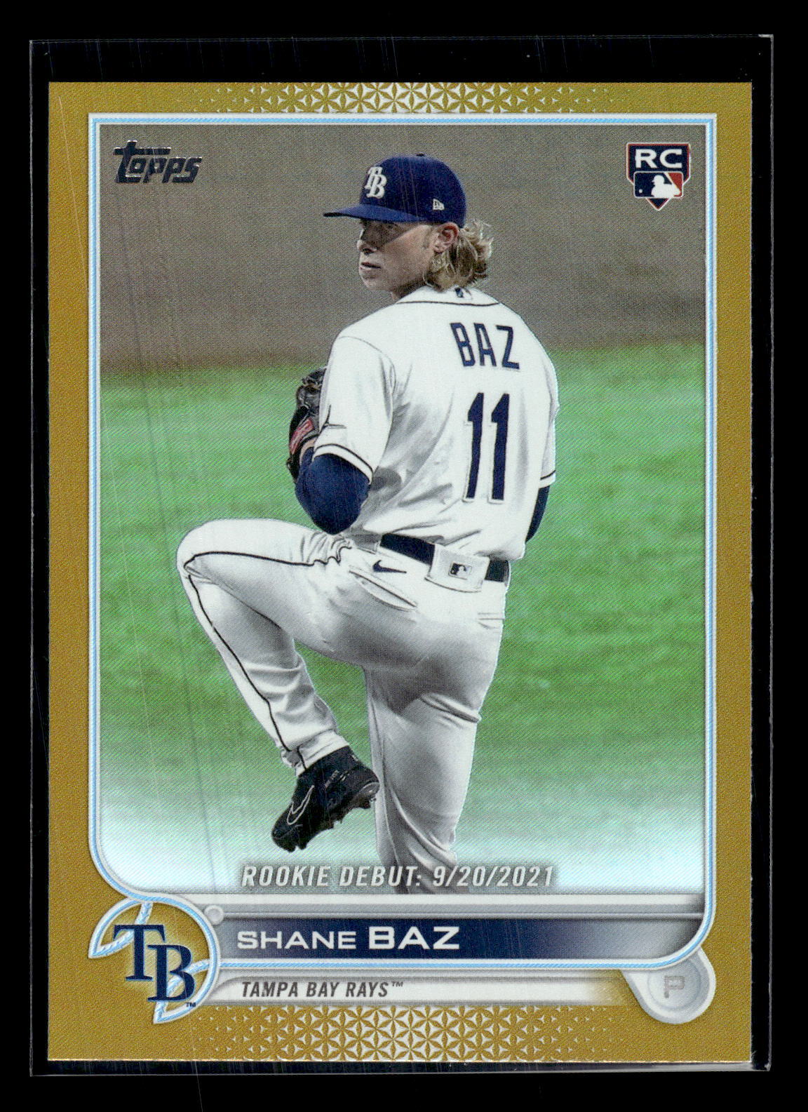 2022 Topps Update #US240 Shane Baz Rookie Gold Foil Tampa Bay Rays