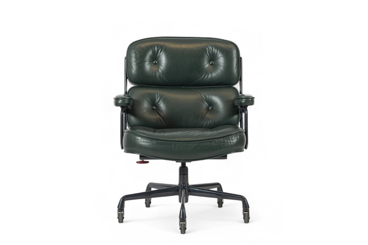 Green Leather Time Life Office Chair by Eames for Herman Miller