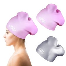 Swim Cap Long Hair 2 Pack Swimming Cap for Women Silicone Swim Caps Keep Hair