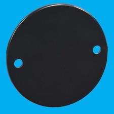 65mm Black PVC Circular Box Lid Electrical Conduit Cover Plate Twin Hole