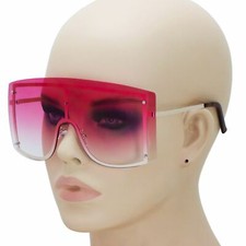 Women Frameless Sunglasses Oversized Square Eyeglass Rimless Sun Glasses Shield