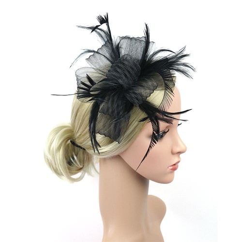 Clip mariage plumes bandeau fascinant femmes jour courses Royal Ascot Aliceband - Photo 4/19