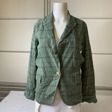 Sundance Brielle Easy Blazer Women's Size Petite Xxs Basil Plaid