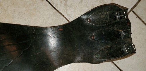 Vintage 1940s Harley Davidson champagne bikers Winged star leather kidney belt - Picture 4 of 10