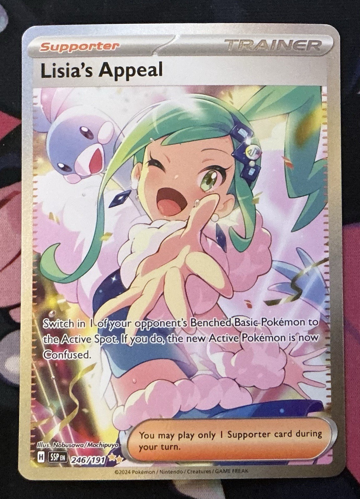 Pokemon Lisia's Appeal 246/191 Surging Sparks Special Illustration Rare Holo NM