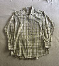 Burberry London Nova Check Shirt Mens Medium Green Plaid Button Up Made In USA
