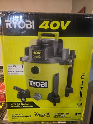 #ad Brand NEW Ryobi RY40WD01B 40V 10 gal Cordless Wet Dry Vacuum Tool Only $149.99