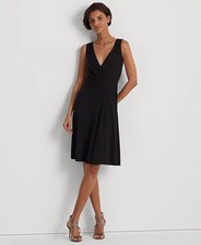 Lauren Ralph Lauren Surplice Jersey Sleeveless Dress - Lauren Navy - 14