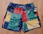 Polo Ralph Lauren Mens Small Multi Bandana Shorts Patchwork Graphic Print Trunks