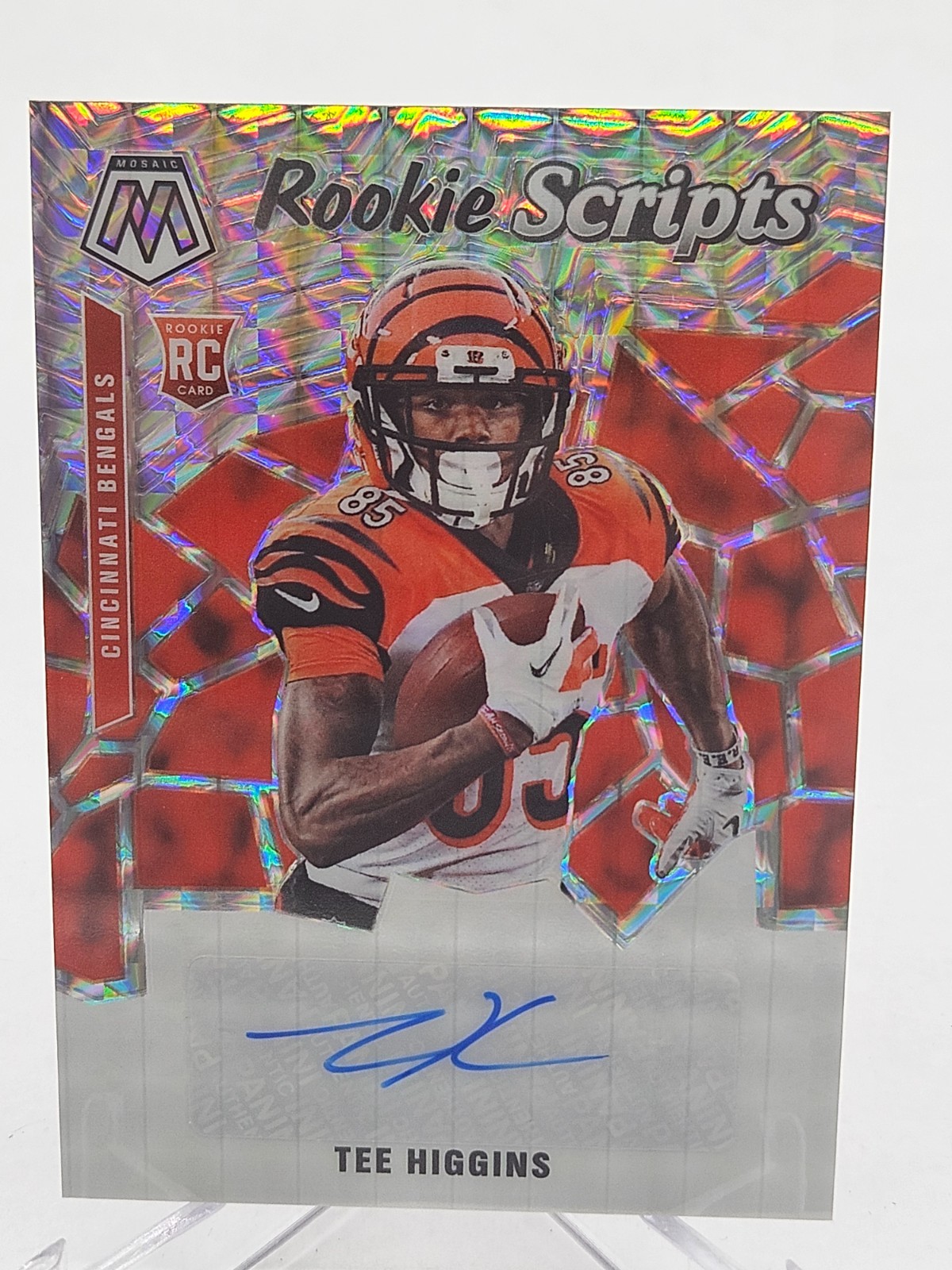2020 Mosaic Tee Higgins Rookie Scripts RC Auto #RS13 Cincinnati Bengals Rookie