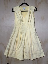 Rachel Zoe Yellow Fit Flare Dress Womens Size 6 Sleeveless V Neck Midi