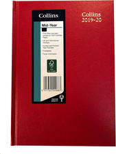 Collins 38M A5 Week to View 2019-2020 Desk Diary - Red