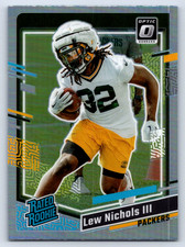 2023 Donruss Rated Rookie Lew Nichols III #335 Optic Preview Holo Prizm Packers