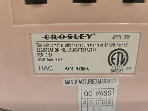 Crosley CR59 Pink Princess Desk Mock Rotary Push Button Phone - Zdjęcie 4 z 5
