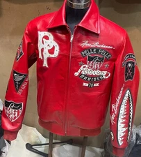 American Bruiser Customize Men's Red Leather Jacket