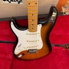 Vintage 1980s 1990s Hohner ST57 Stratocaster Tobacco Sunburst Left Handed Guitar
