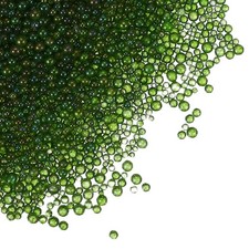 Glass Bubble Beads, 50g Tiny Iridescent Beads 1-3mm Grass Green