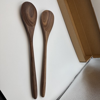 Big Wooden Spoons for Cooking, Large Wood Scoop Kitchen , 17-inch ( Set Of 2)