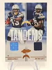 Antonio Gates Darren Sproles /100 Duel Game Worn Jersey Patch Relics Chargers