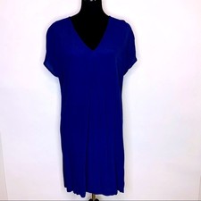 Madewell dress womens Medium navy blue v neck shift classic spring lightweight