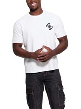GUESS Mens Eco Bandana Applique Tee, Salt White, Extra Extra Large