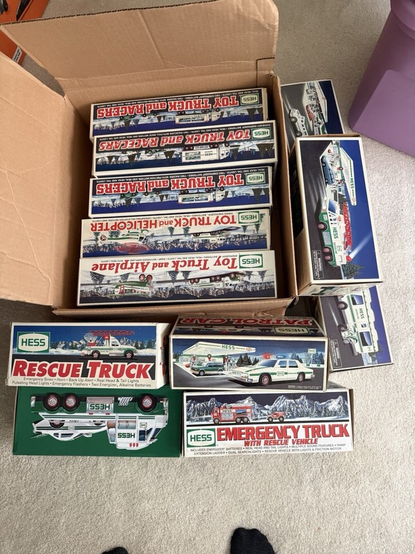 Hess Toy Vehicle Lot: Rescue & Emergency Trucks, Airplane, Helicopter