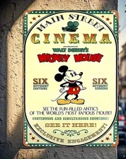 Retro Vintage Style Disney Mickey Mouse Metal Tin Sign Wall Art Man Cave Office