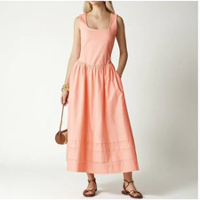 J Crew Drop Waist Knit Mixy Dress M Peach NWT CJ497 J.Crew Midi Maxi Resort
