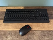 Lenovo Wireless Keyboard and Mouse Combo - Desktop - Spill Resistant - Black