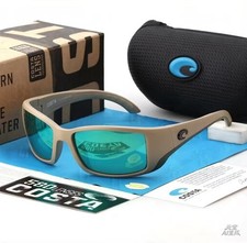 Costa Del Mar BLACKFIN Khaki Frame/Green Mirror Polarized Lenses 580P