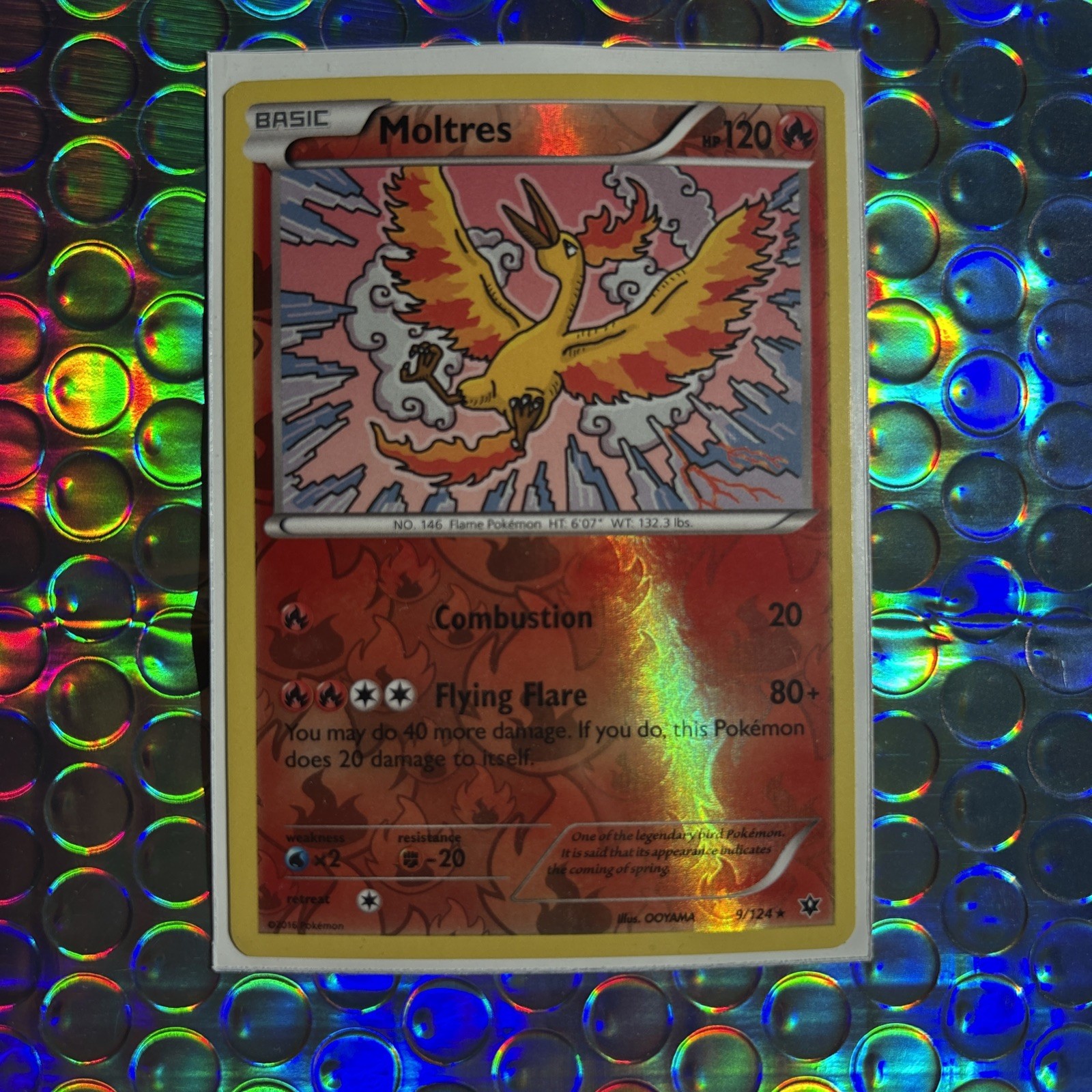Pokemon - Moltres - 9/124 - Rare - Reverse Holo - XY - Fates Collide - NM