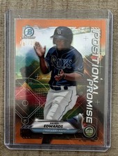 2021 Bowman Chrome Xavier Edwards Positional Promise Orange Refractor/25