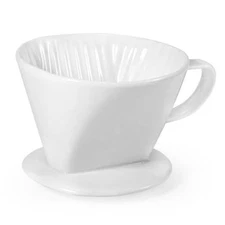 Pour Over Coffee Dripper, Ceramic Pour Over Coffee Maker with 3 Holes Flat 