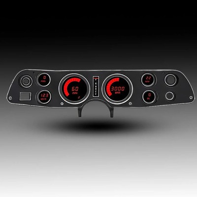 For Chevy Camaro 70-81 Intellitronix Direct Fit LED Digital Gauge Panel, Red