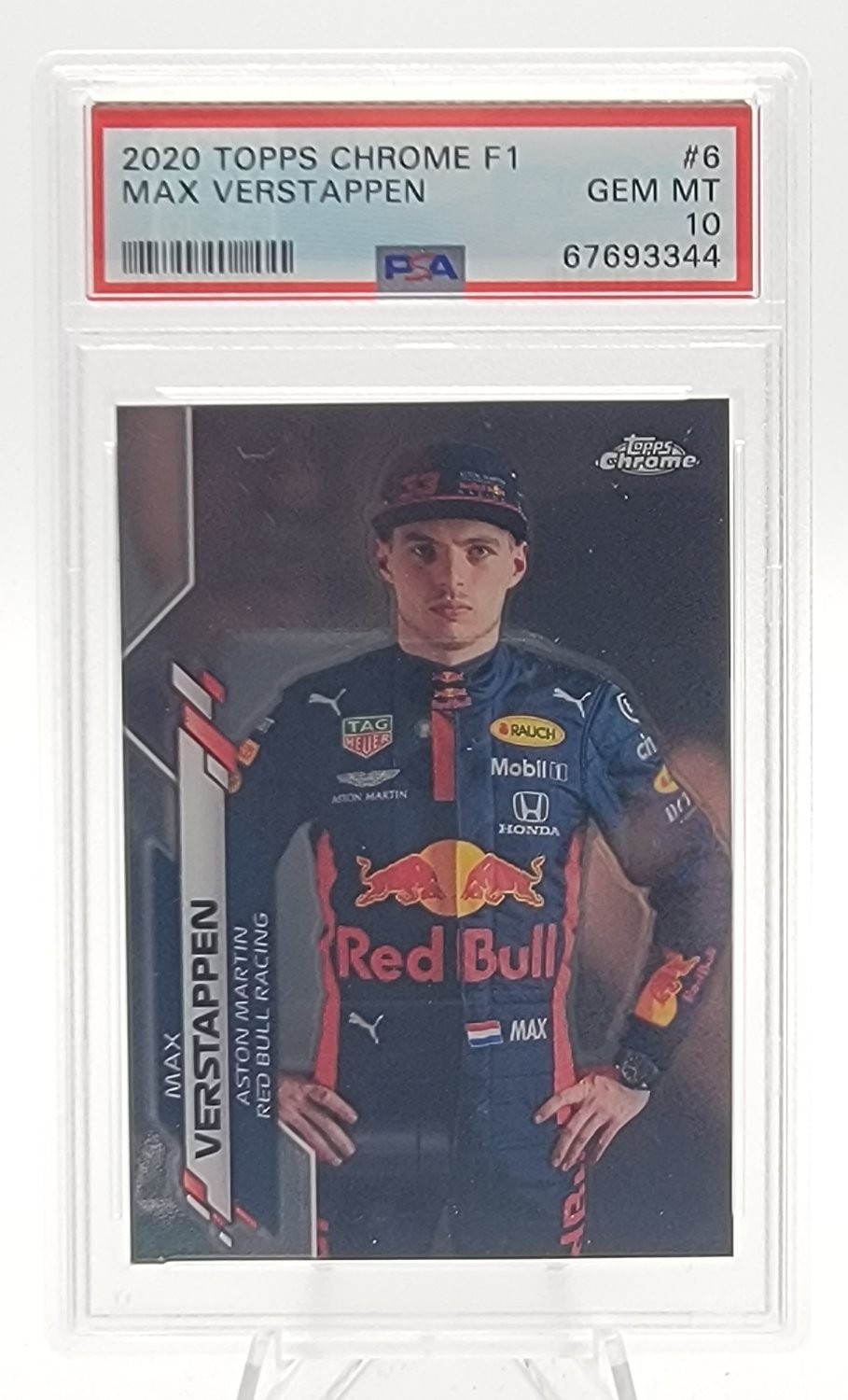 MAX VERSTAPPEN 2020 TOPPS CHROME F1 RACING #6 RED BULL RACING PSA 10 Q7857
