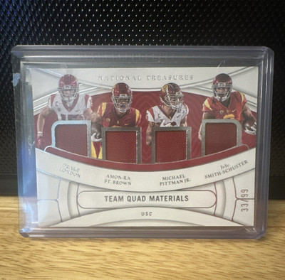 Panini 2022 Natl Treasures Collegiate USC Team Quad Materials #QAD-USC 33/99