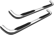 TrailFX 3” Round Tube Nerf Bars with Steps Polished Stainless Steel