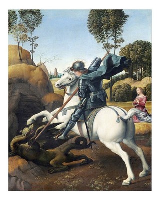 Renaissance Ritter und Drachen Wandkunst