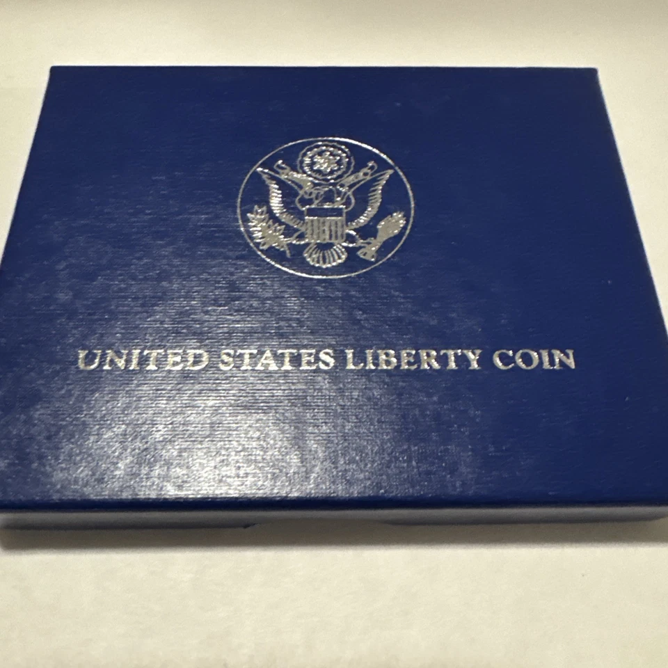 1986 D US Mint Uncirculated Liberty Half Dollar Coin COA & Box - Image 3 of 3