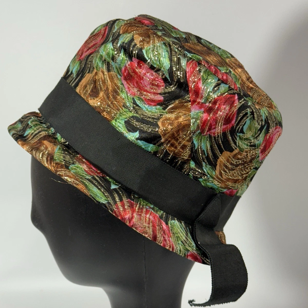 MYSHA, Designed‎ by B. Michael, Vintage Feathers Bucket Hat with flower Petals Happy Friday! Prada feather hat, huge feather fan, 70s  main image 4